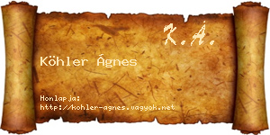 Köhler Ágnes névjegykártya