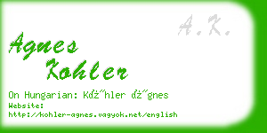 agnes kohler business card